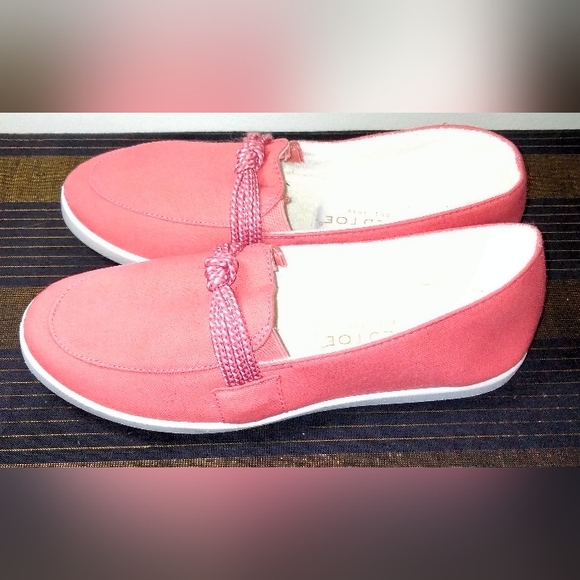 Gold Toe Women's Shoes Flats Size 6.5 Slip-On Canvas Dusty Rose Loafers - Picture 8 of 12